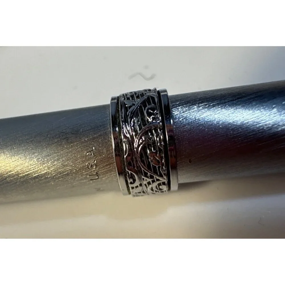 Vintage Lady Scheaffer Pen Pencil Set Florentine Band Silver Tone - Picture 4 of 6